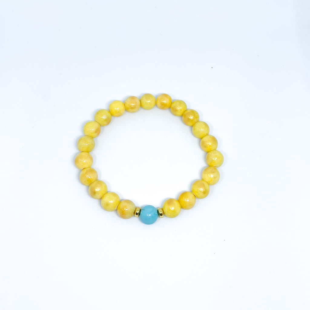 Natural Gemstone Turquoise and Jade Support Ukraine bracelets Set Nation Flag Ukranian 8mm beads