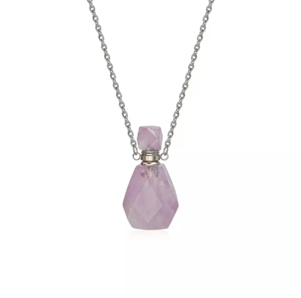 Gemstone Energy Bottle necklace Amethyst (silver)