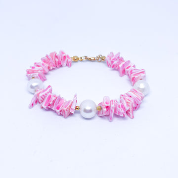 Shell and pearls Energy Gemstone Bracelet