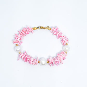 Shell and pearls Energy Gemstone Bracelet