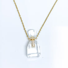 Gemstone Energy Bottle necklace Clear Quartz (gold)