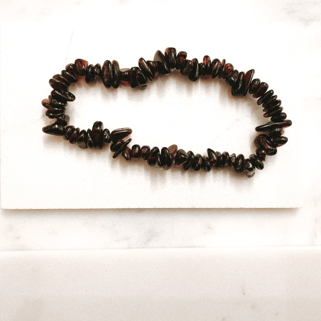 Garnet Energy Chip Gemstone Bracelet