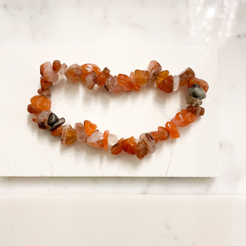 Red Agate Energy Chip Gemstone Bracelet