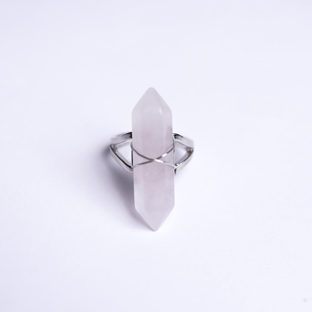 Rose Quartz Energy Gemstone Ring