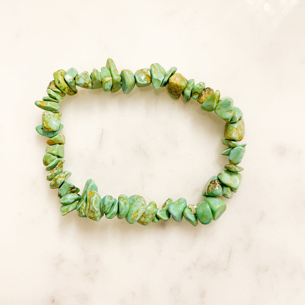 Green Turquoise Energy Chip Gemstone Bracelet