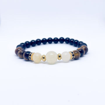 Tiger eye, Citrine and Black Tourmaline Energy Gemstone Bracelet