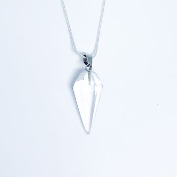 Clear Quartz Energy Gemstone Cone Necklace