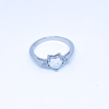 White, Pink, Blue Opal 925 Sterling Silver Gemstone Heart Ring