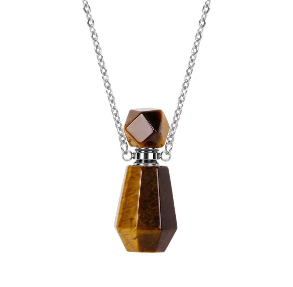 Gemstone Energy Bottle necklace Tiger Eye