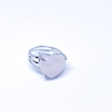 Rose Quartz Energy Gemstone Heart Ring