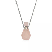 Gemstone Energy Bottle necklace Rose quartz (silver)