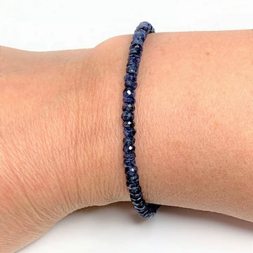 Blue Sapphire Energy Gemstone Bracelet 925 Sterling Silver