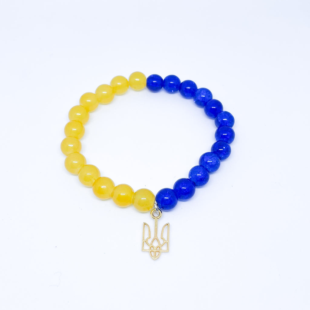 Support Ukraine bracelet Nation Flag Ukranian 8mm beads