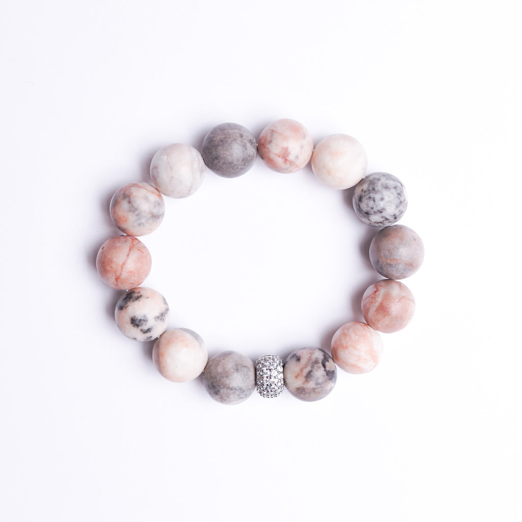 Pink Zebra Jasper Energy Gemstone Bracelet