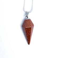 Gold Sand Stone Energy Gemstone Cone Necklace