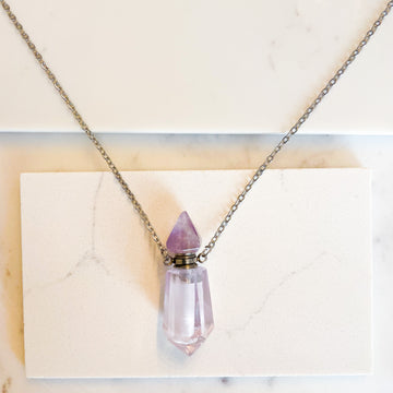 Gemstone Energy Bottle necklace Amethyst (silver)