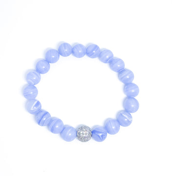 Blue Lace Agate Chalcedony Energy Gemstone Bracelet