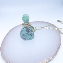 Gemstone Energy Bottle necklace Green Turquoise (gold)