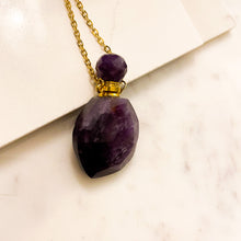 Gemstone Energy Bottle necklace Amethyst (gold)