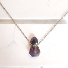 Amethyst Energy Gemstone Mini Bottle Necklace