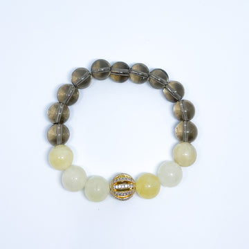 Citrine and Smoky Quartz Energy Gemstone Bracelet