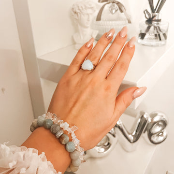 Opalite Energy Gemstone Heart Ring