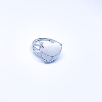 Howlite Energy Gemstone Heart Ring