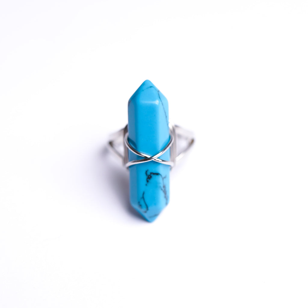 Blue Turquoise Energy Gemstone Ring