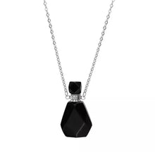 Gemstone Energy Bottle necklace Black agate (silver)