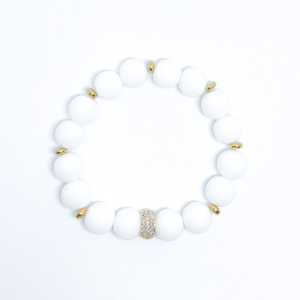 White Agate Energy Gemstone Bracelet