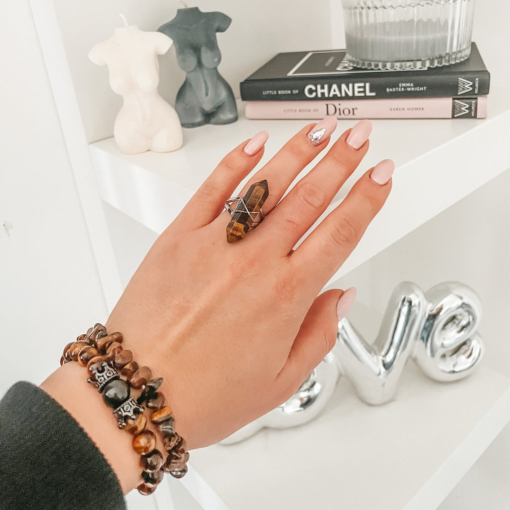 Tiger Eye Energy Gemstone Ring