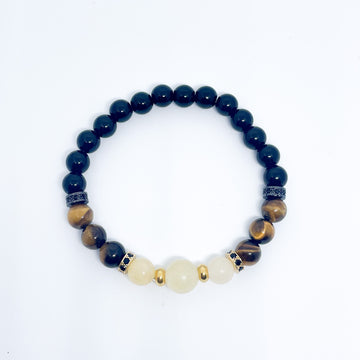 Tiger eye, Citrine and Black Tourmaline Energy Gemstone Bracelet