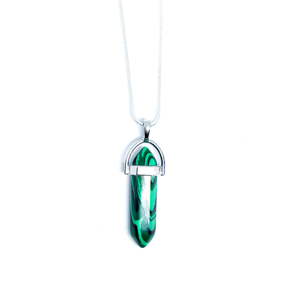 Malachite  Energy Gemstone Crystal Necklace