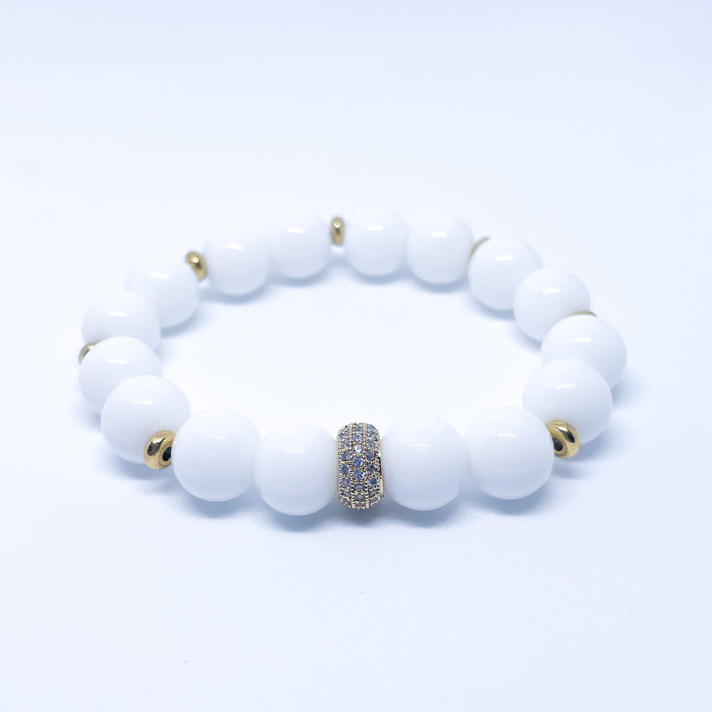 White Agate Energy Gemstone Bracelet