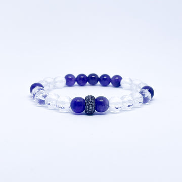 Amethyst and Clear quartz Energy Gemstone Bracelet