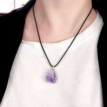 Raw Amethyst Energy Gemstone Crystal Necklace