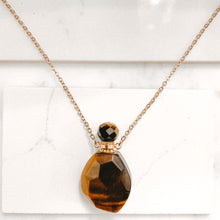 Gemstone Energy Bottle necklace Tiger eye (gold)