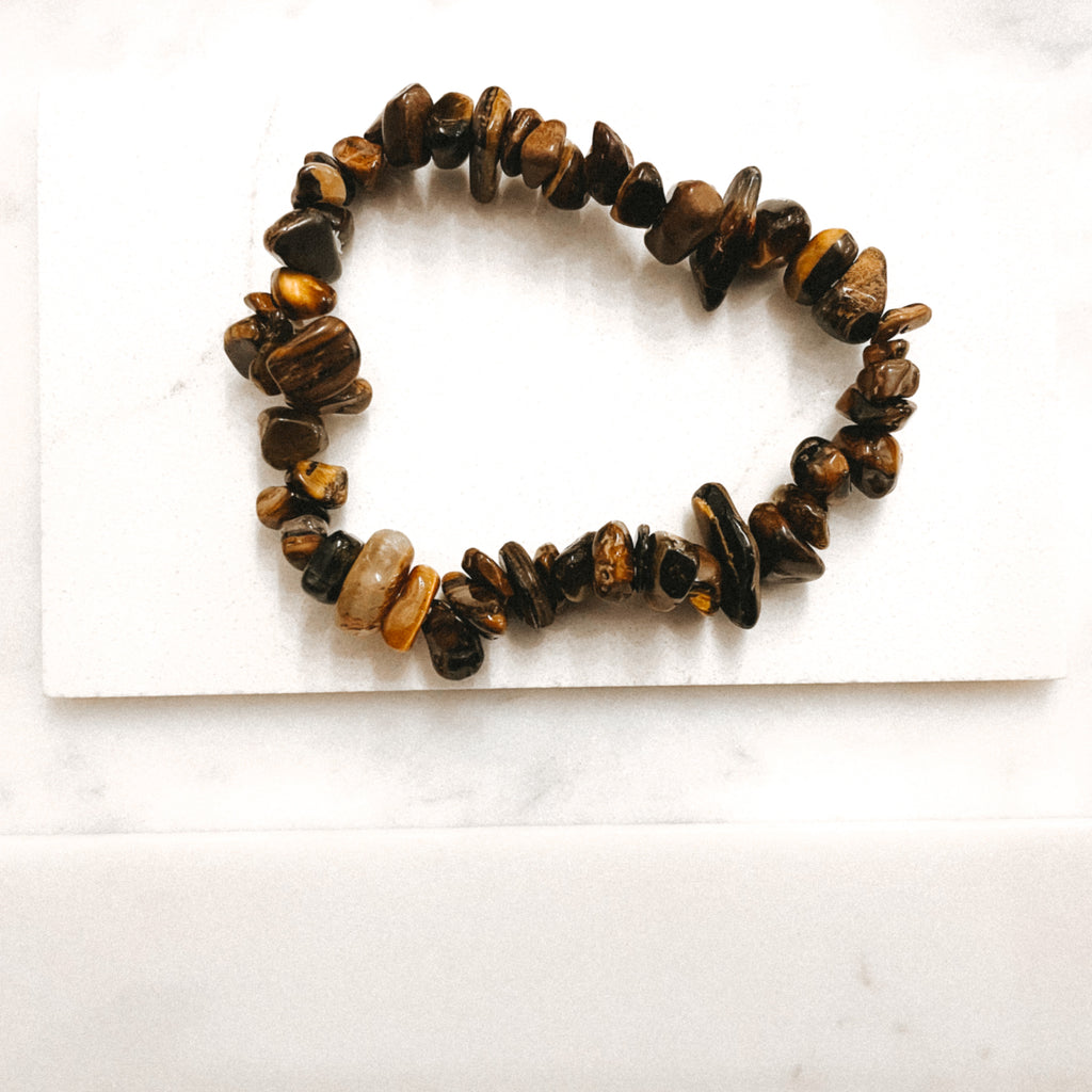 Tiger Eye Energy Chip Gemstone Bracelet