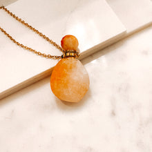 Gemstone Energy Bottle necklace Orange Jade (gold)