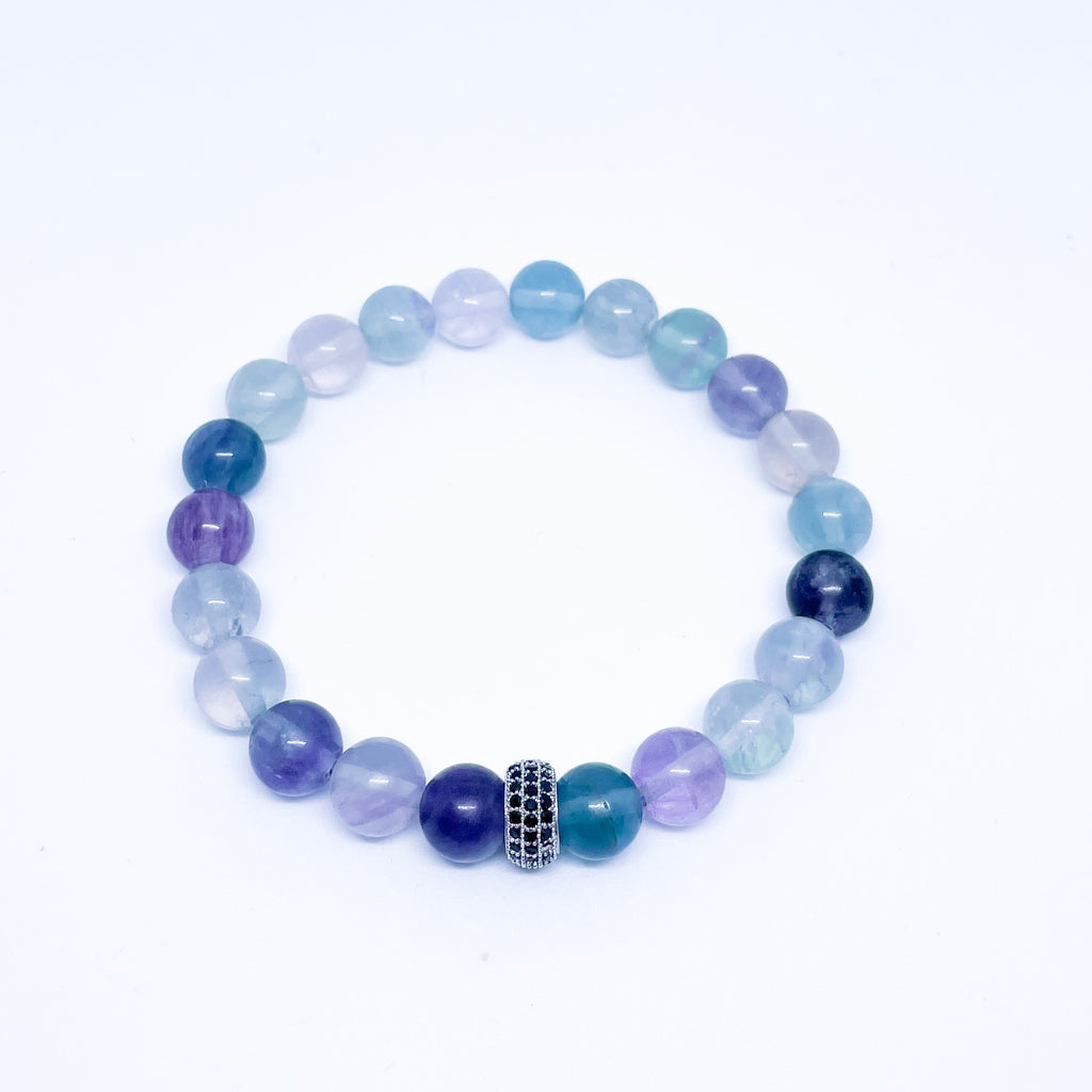 Rainbow fluoride Energy Gemstone Bracelet