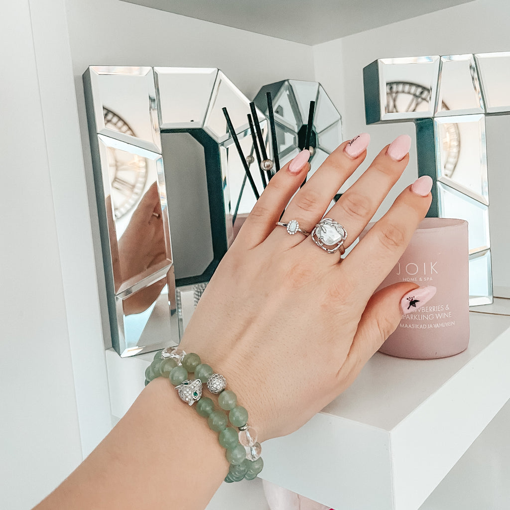 Aventurine and Clear Quartz Energy Gemstone Bracelet