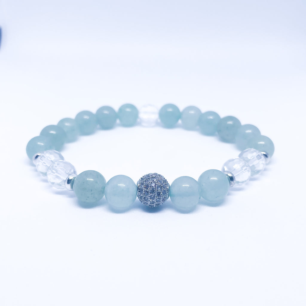 Aventurine and Clear Quartz Energy Gemstone Bracelet