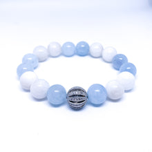 Moonstone Aquamarines Energy Gemstone Bracelet