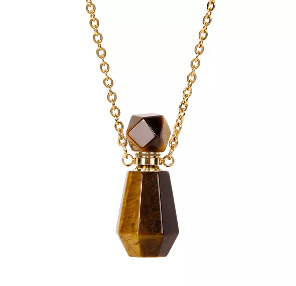 Gemstone Energy Bottle necklace Tiger Eye