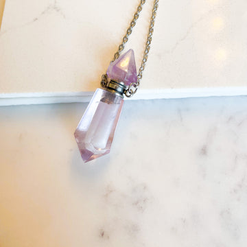 Gemstone Energy Bottle necklace Amethyst (silver)