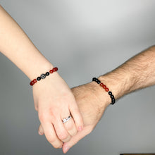 Carnelian and Onyx Energy Gemstone Couples Bracelet Set