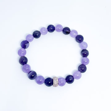 Lavender Amethyst and Amethyst Energy Gemstone Bracelet