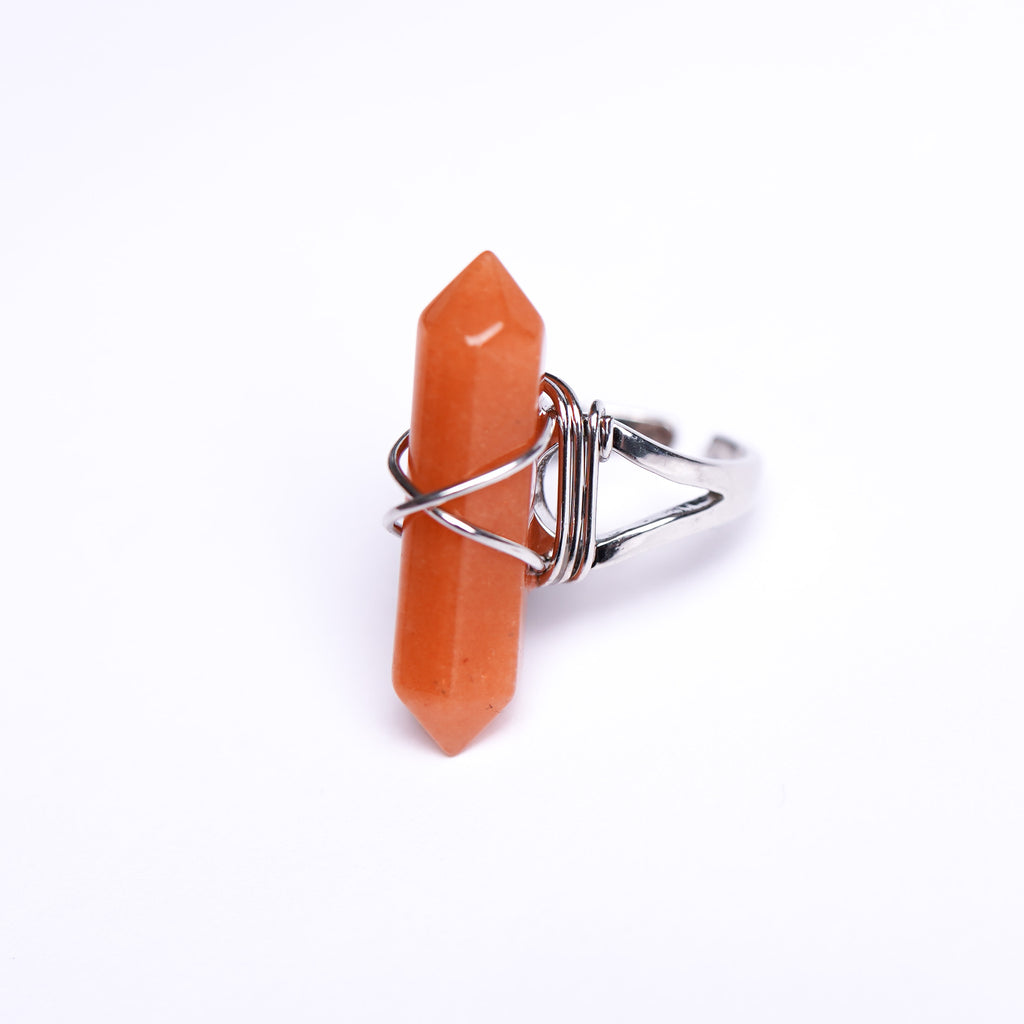 Orange Aventurine Energy Gemstone Ring