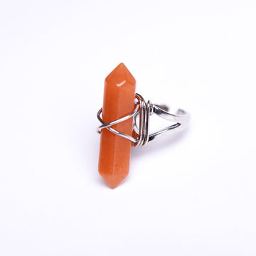 Orange Aventurine Energy Gemstone Ring