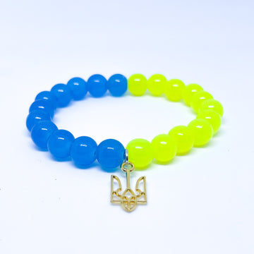 Support Ukraine bracelet Nation Flag Ukranian 8mm beads